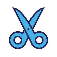 scissors cut line and fill style icon