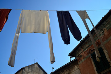 laundry drying in Kotor