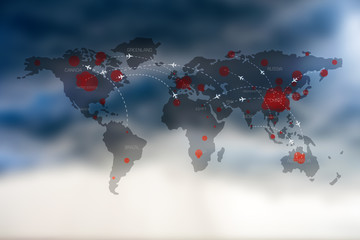 Coronavirus map, Covid-19 is spreading across the world.