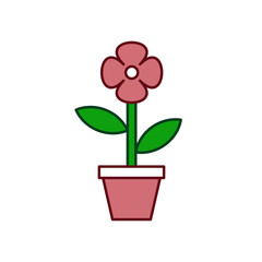pots and flower icon vector design template