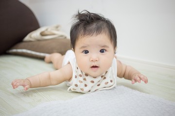 Fototapeta premium うつ伏せの赤ちゃん