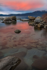 Bonsai Rock Sunset, Lake Tahoe, Nevada