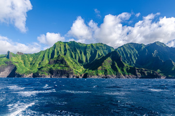 Amazing view of beautiful Napali coast in Kauai Hawaii USA