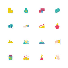 bundle of saving set flat style icons