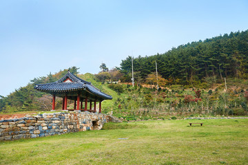 Fototapeta na wymiar Anheungseong Fortress in Taean-gun, South Korea. Anheungseong is a castle built in the Joseon Dynasty.