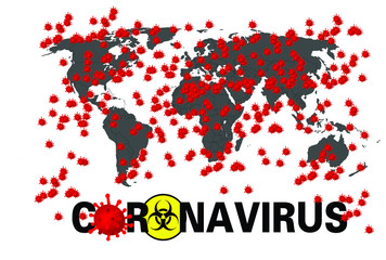Naklejka na ściany i meble Covid-19 coronavirus disease attack pandemic globally all over the world