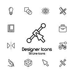 bundle of designer set icons and lettering