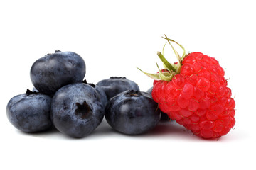 Blueberries and raspberry