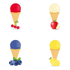 Ice cream collection, vector illustration.