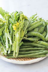 スナップエンドウと菜の花