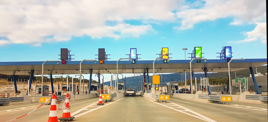 toll station in Ionia highway street greece