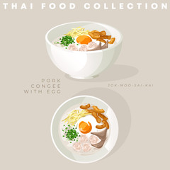 Traditional Thai food collection : Vector Illustration