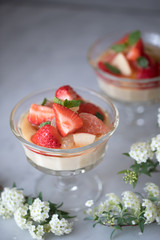 いちごの米粉プリン