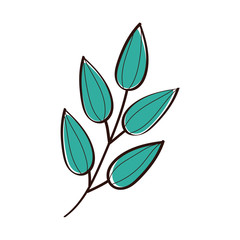 leafs plant ecology hand draw style icon