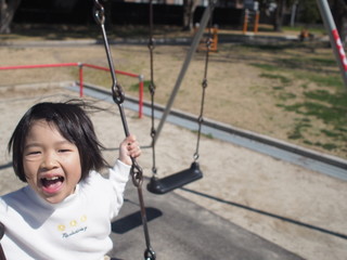 child playing on playground