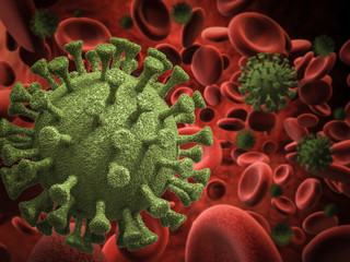 coronavirus cell in blood
