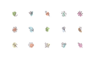 bundle of flowers hand draw style