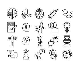 bundle of alzheimer set icons