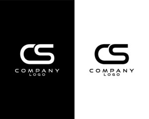 CS, SC modern logo design with white and black color that can be used for business company.
