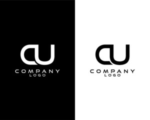 CU, UC modern logo design with white and black color that can be used for business company.