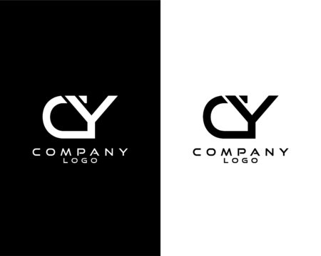 CY, YC modern logo design with white and black color that can be used for business company.