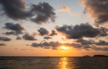 Twilight sunset time above the sea