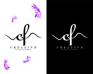 creative letter CF, FC logo design vector