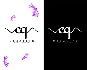 creative letter CQ, QC logo design vector