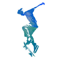 スケートボード　筆タッチ　オリンピック © yyy