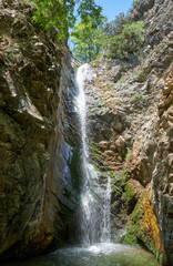 Fototapeta na wymiar The Millomeris waterfall. Platres, Cyprus.