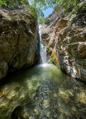 The Millomeris waterfall. Platres, Cyprus.