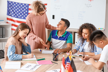 People taking classes at language school