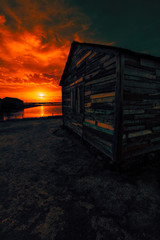 Obraz premium house at sunset