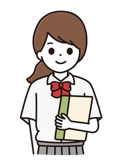学生 女の子 イラスト