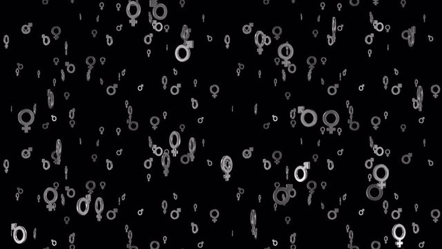 LOOP_TILE Symbol Male Female with alpha. This footage with an alpha channel is loopable and tileable and can create an endless & seamless background.