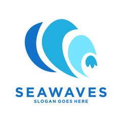 Water wave icon vector illustration design logo