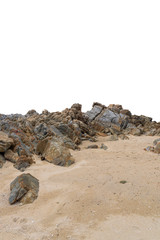 Fototapeta na wymiar Big rock isolated on white. This has clipping path.