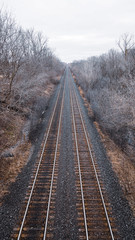 Fototapeta na wymiar railway tracks in winter