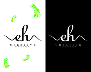 creative letter EH, HE logo vector