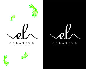 creative letter EL, LE logo vector