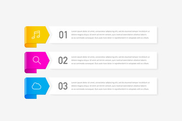 Infographic concept design and icons with 3 options, steps or processes. Can be used for workflow layout, annual report, flow charts, diagram, presentations, web sites, banners, printed materials.