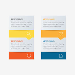 Modern vector abstract infographic with 4 steps or processes elements and marketing icons. Business concept timeline.