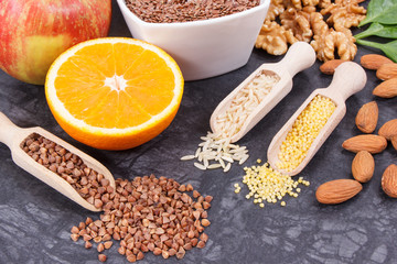 Nutritious products and ingredients containing vitamins for healthy thyroid