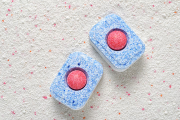 Dishwasher detergent tablets and powder
