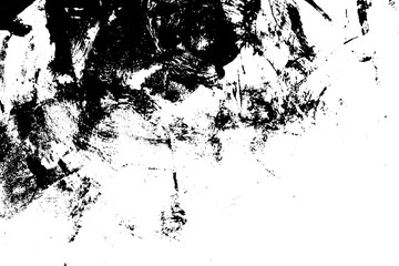 abstract black brush stroke silhouette of watercolor drawing paint texture on white background