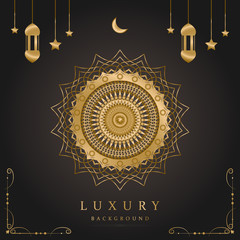 premium gold mandala vector. Luxurious Islamic decoration ornate. mandala in golden color