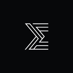  Minimal elegant monogram art logo. Outstanding professional trendy awesome artistic DE ED initial based Alphabet icon logo. Premium Business logo White color on black background