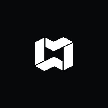  Minimal elegant monogram art logo. Outstanding professional trendy awesome artistic MW WM initial based Alphabet icon logo. Premium Business logo White color on black background