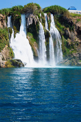 Fototapeta na wymiar Beautiful landscape with a waterfall in Turkey.