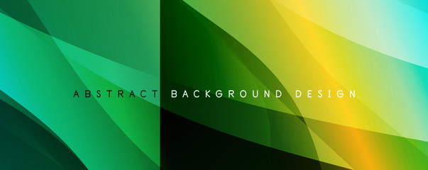 Wave liquid style lines with shadows and light on gradient background